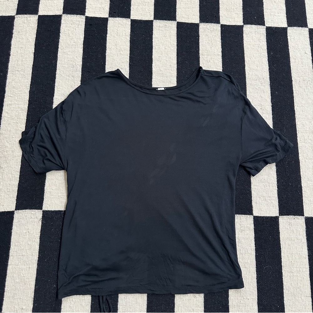ALO Yoga Black Short Sleeve Relaxed Crew Tee
